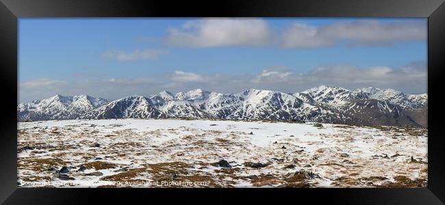 Panorama of Cluanie Forrest from Sgurr nan Conbhairean above Loch Cluanie Framed Print by David Morton