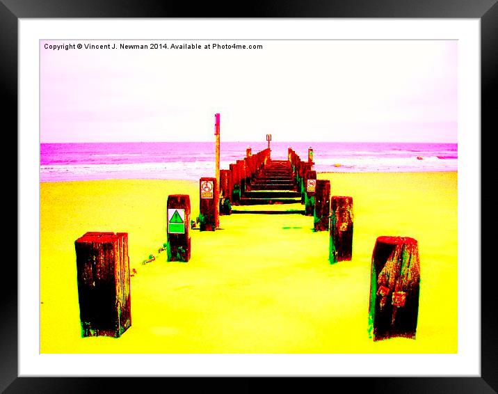 Out to Sea- Yellow Framed Mounted Print by Vincent J. Newman