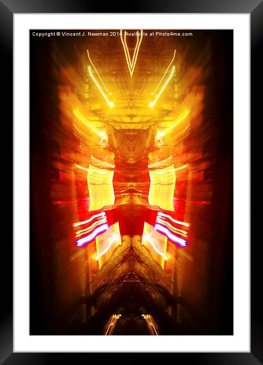 Spirit Of The Samurai- Abstract Light Art Framed Mounted Print by Vincent J. Newman