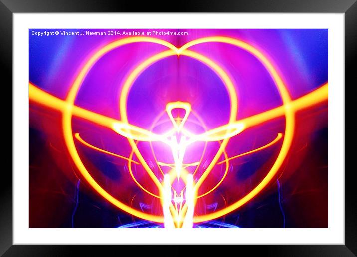 Unique Abstract Light Art Framed Mounted Print by Vincent J. Newman