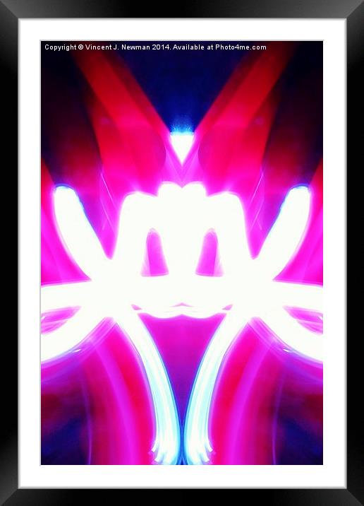 Trying To Find A Balance - Abstract Light Art Framed Mounted Print by Vincent J. Newman