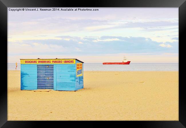 Great Yarmouth Beach, England Framed Print by Vincent J. Newman