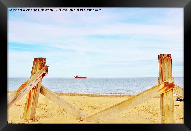 Great Yarmouth Beach, England Framed Print by Vincent J. Newman