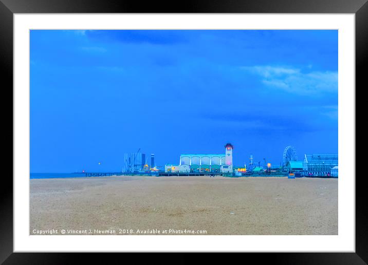 Great Yarmouth Beach Framed Mounted Print by Vincent J. Newman