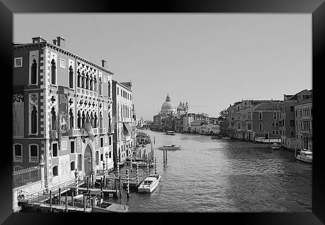 Venice In Black n White Framed Print by John Davies