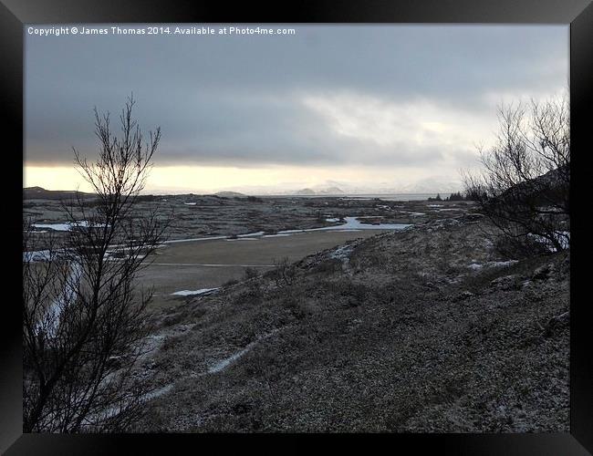 Thingvellir Iceland Stormy Winter Day Framed Print by James Thomas