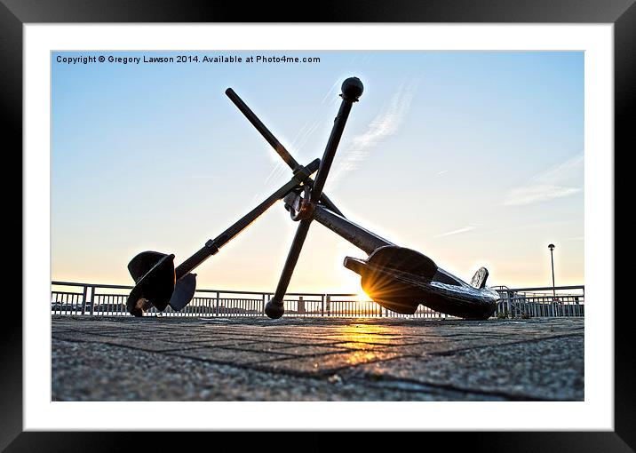 Anchored Over The Mersey Framed Mounted Print by Gregory Lawson