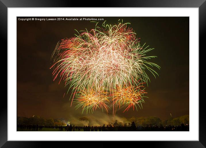 Fireworks #4 Framed Mounted Print by Gregory Lawson