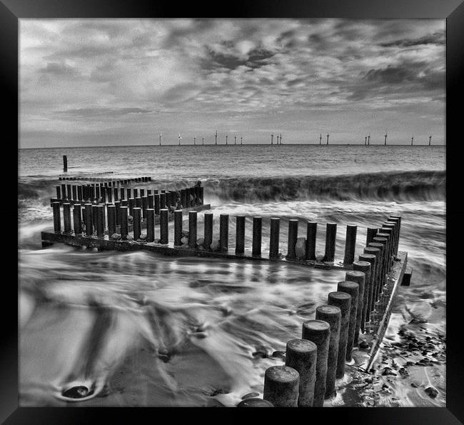 Sea Defences at Caister Beach Framed Print by Steve Hardiman