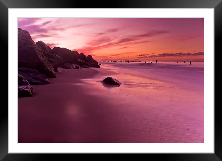 Happisburgh Sunset Framed Mounted Print by Steve Hardiman