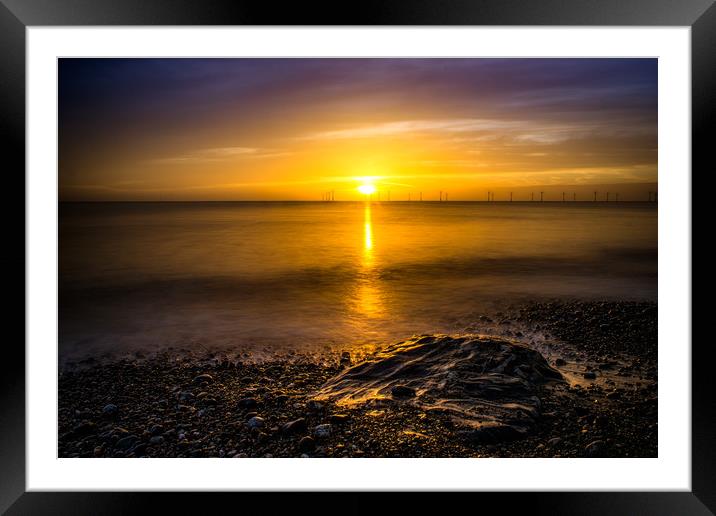 Sunrise on the beach Framed Mounted Print by Steve Hardiman