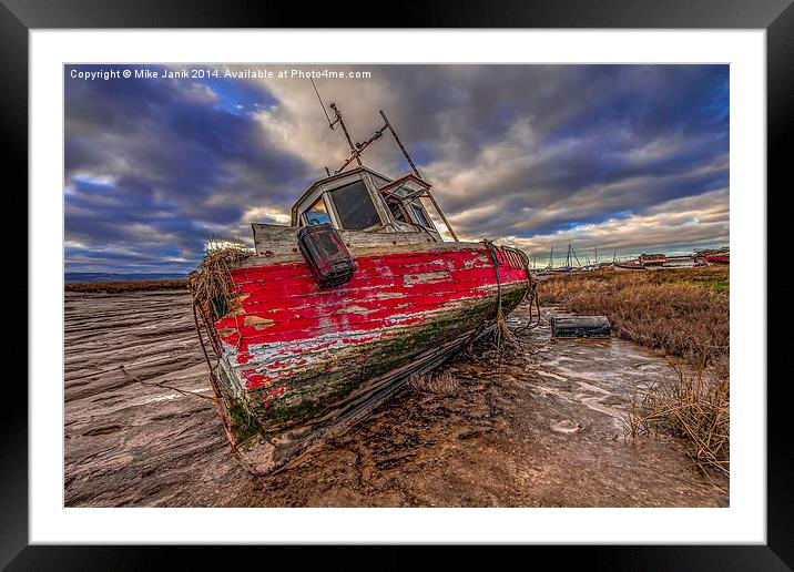 The Red Boat Framed Mounted Print by Mike Janik