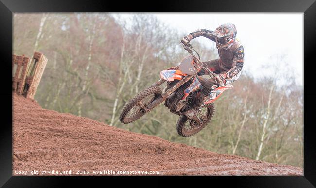 Motocross Framed Print by Mike Janik