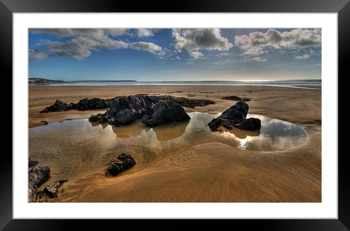 Rock Pools Framed Mounted Print by Mark Robson