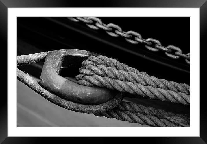 Old Rope Framed Mounted Print by Mark Robson