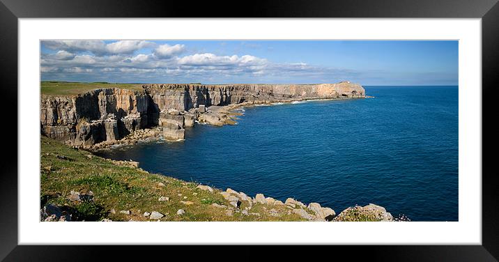 St Govans Head Framed Mounted Print by Mark Robson
