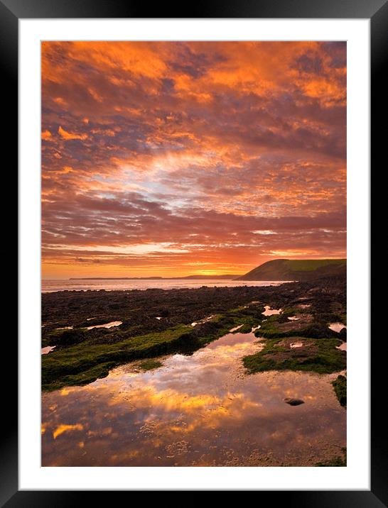 Celtic Fire Sky Framed Mounted Print by Mark Robson