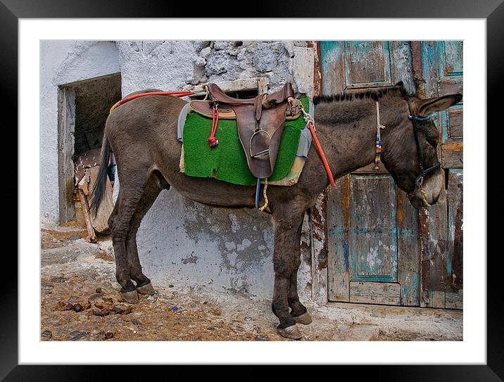 Hellenic Taxi Framed Mounted Print by Mark Robson