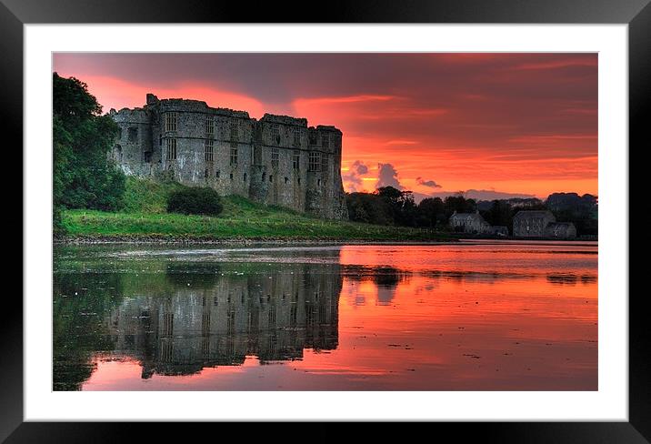 Carew Castle Sunset Framed Mounted Print by Mark Robson