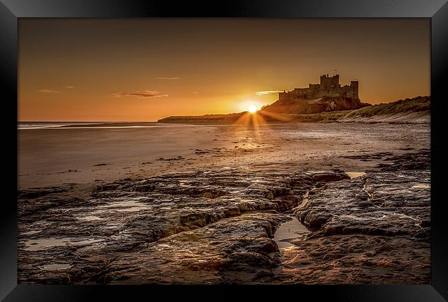 Bamburgh Sunrise Framed Print by Brian Smith