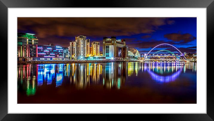 River Tyne at Night Framed Mounted Print by Brian Smith