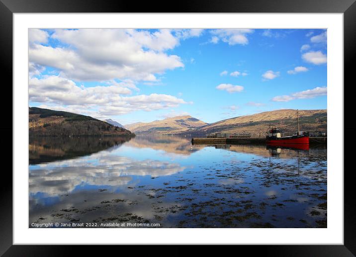 Tranquil Reflections of Loch Fyne Framed Mounted Print by Jane Braat