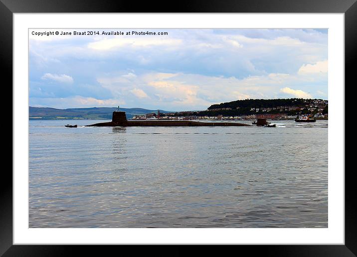 Royal Navy submarine on the Clyde Framed Mounted Print by Jane Braat