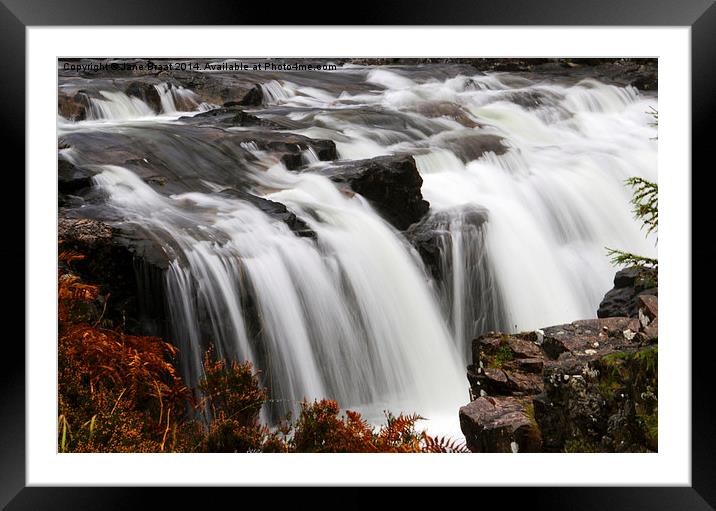  Powerful waterfall in Glen Coe Framed Mounted Print by Jane Braat