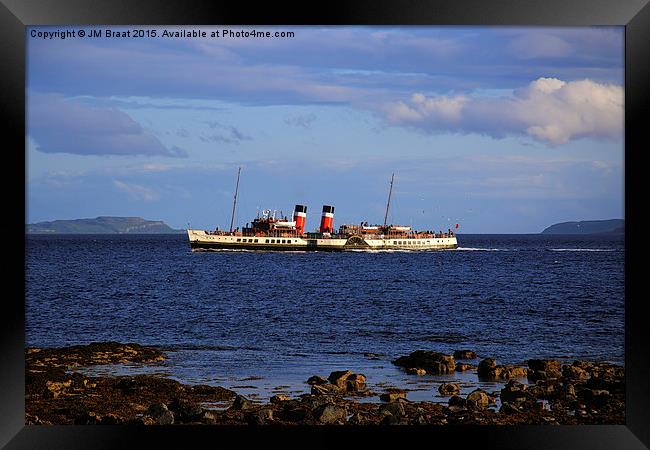 Majestic Paddle Steamer on the Firth of Clyde Framed Print by Jane Braat