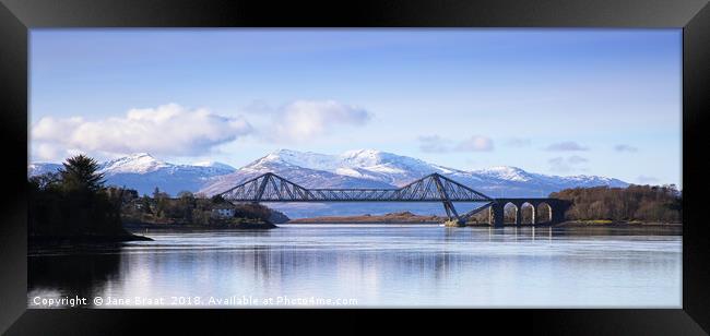 The Connel Bridge and the Hills of Mull Framed Print by Jane Braat
