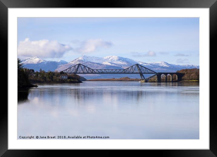 A mesmerizing view of Connel Bridge Framed Mounted Print by Jane Braat