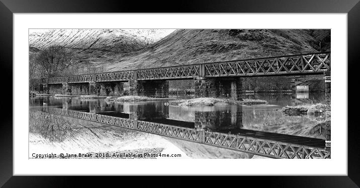 Loch Awe Railway Bridge Panorama Framed Mounted Print by Jane Braat