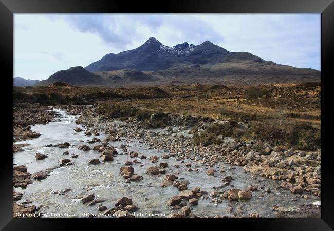 Majestic view of the Black Cuillins Framed Print by Jane Braat