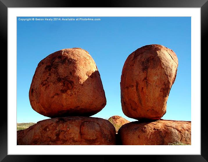 Devils Marbles Framed Mounted Print by Gwion Healy