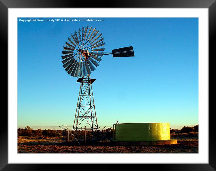 Australian Comet Windmill Framed Mounted Print by Gwion Healy
