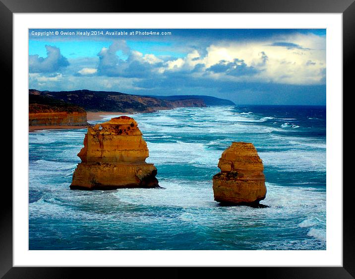 Twelve Apostles Framed Mounted Print by Gwion Healy