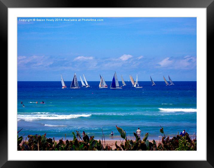 Yachts Ahoy Framed Mounted Print by Gwion Healy