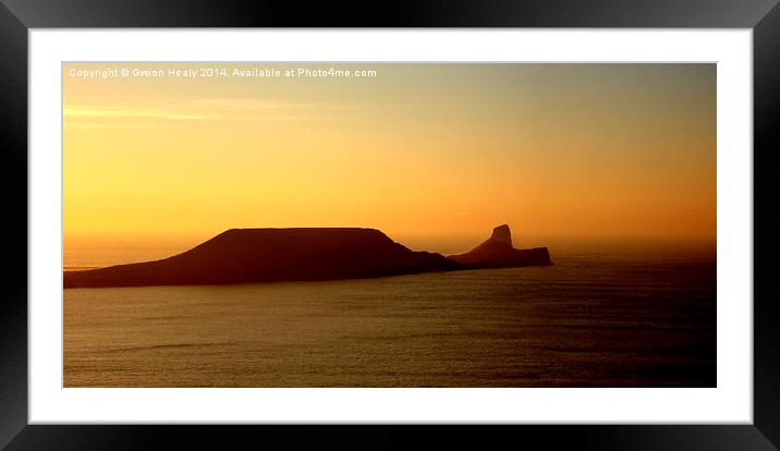 Worms head at dusk Framed Mounted Print by Gwion Healy