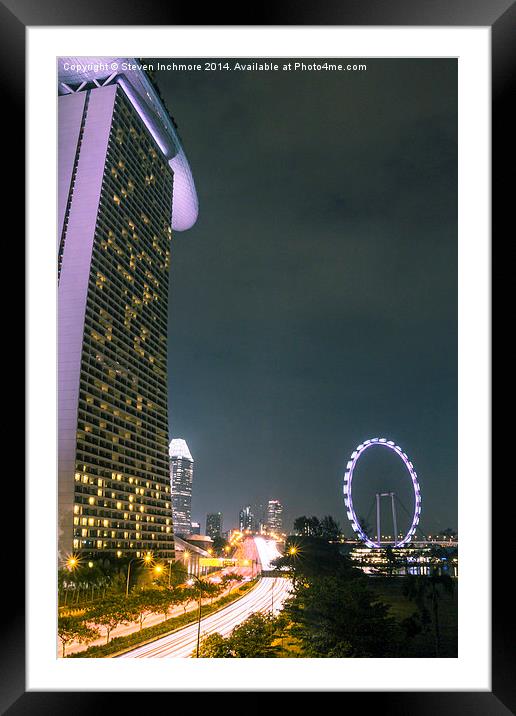 singapore skyline Framed Mounted Print by Steven Inchmore