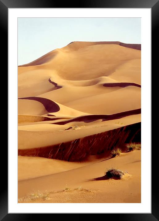 Sand Dune, Dubai, UAE Framed Mounted Print by Jacqueline Burrell