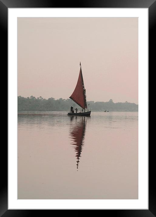 Becalmed on the Nile Framed Mounted Print by Jacqueline Burrell