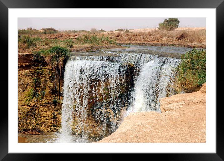 The Only Waterfalls in Egypt Framed Mounted Print by Jacqueline Burrell