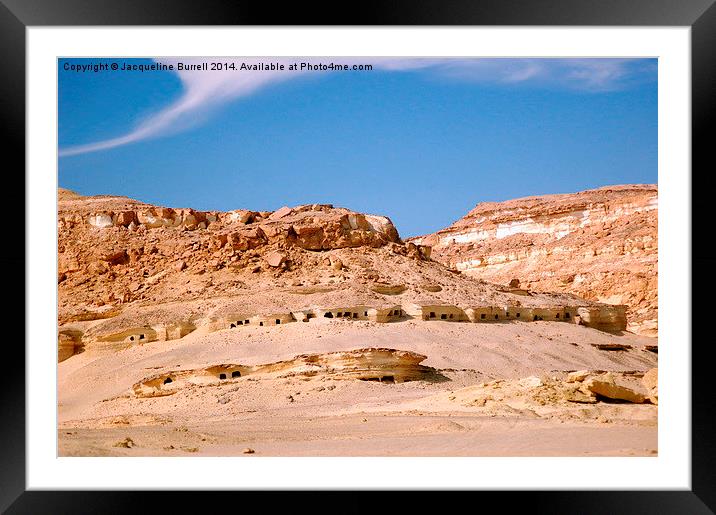 The Ancient Cemetery of Siwa Framed Mounted Print by Jacqueline Burrell