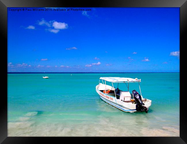 Boat on the Caribbean Framed Print by Paul Williams