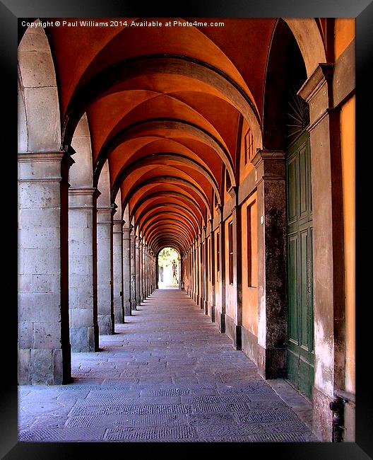Archways in Bologna Framed Print by Paul Williams
