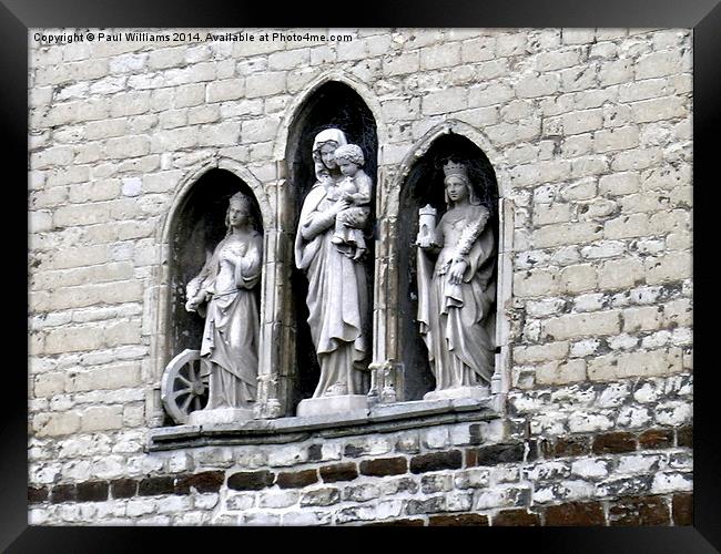 Statues at Tongerlo Abbey Framed Print by Paul Williams