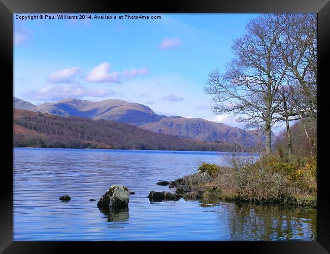 Coniston Water in Cumbria Framed Print by Paul Williams