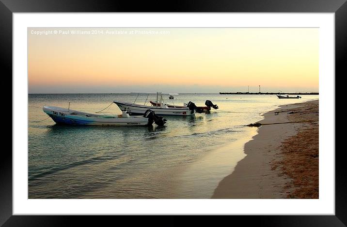 Sunset at Puerto Morelos Framed Mounted Print by Paul Williams