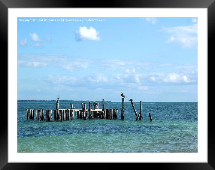 Jetty Remains Framed Mounted Print by Paul Williams
