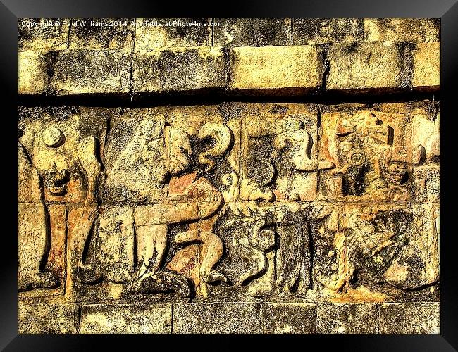 Mayan Hieroglyphics Framed Print by Paul Williams